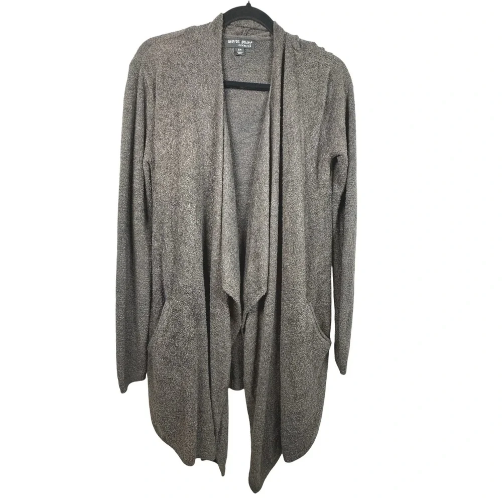 Barefoot Dreams‎ CozyChic Lite Cardigan Sweater Wrap Brown S M Style 903